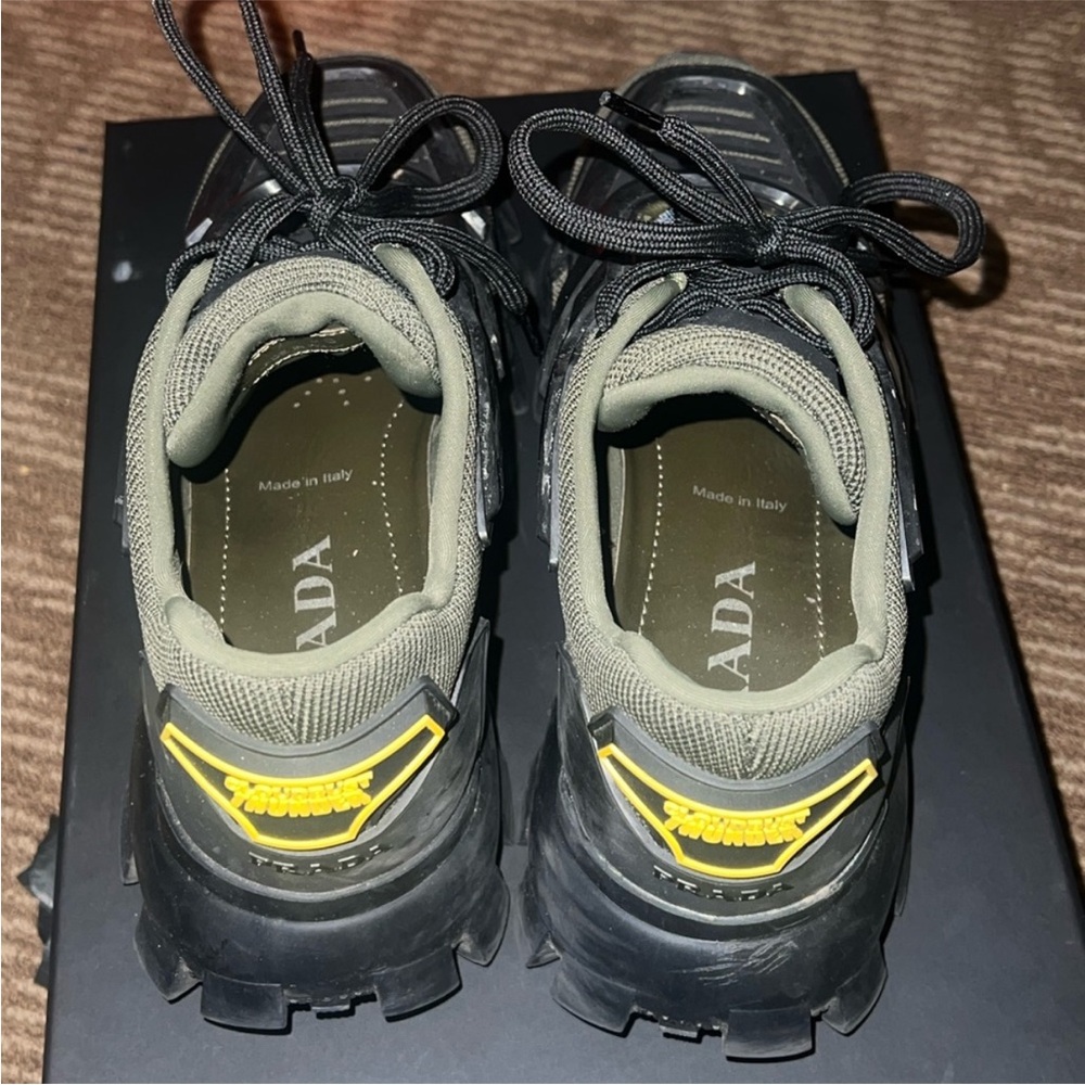 Prada Olive and Yellow Trail Sneakers